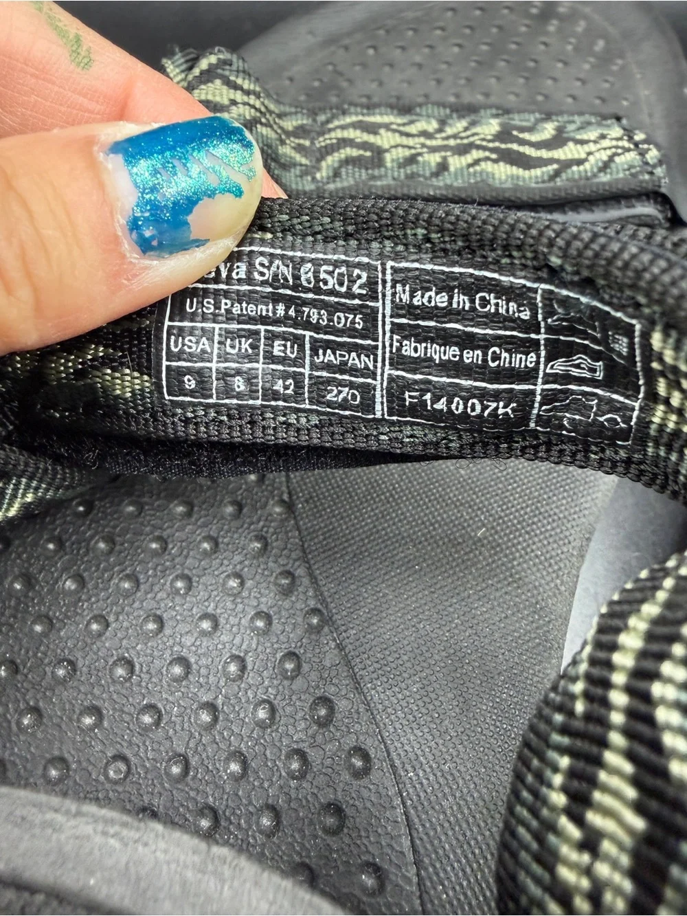 Teva black & Olive Patterned Sport Sandals